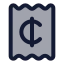 Receiptcent icon with duotone rounded style
