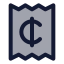 Receiptcent icon with duotone standard style