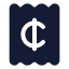 Receiptcent icon with solid rounded style