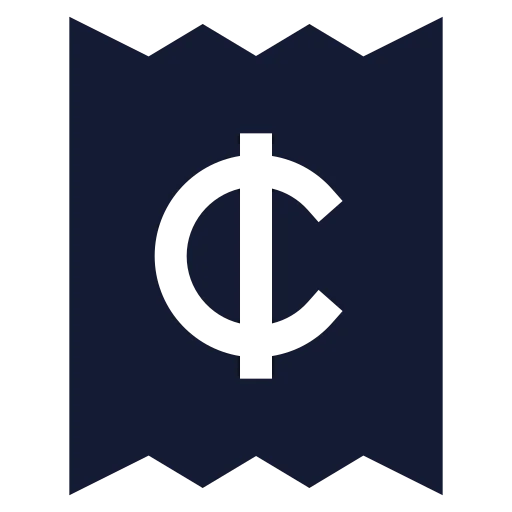 Receipt Cent Icon in Solid Sharp style