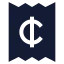Receiptcent icon with solid sharp style