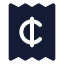 Receiptcent icon with solid standard style