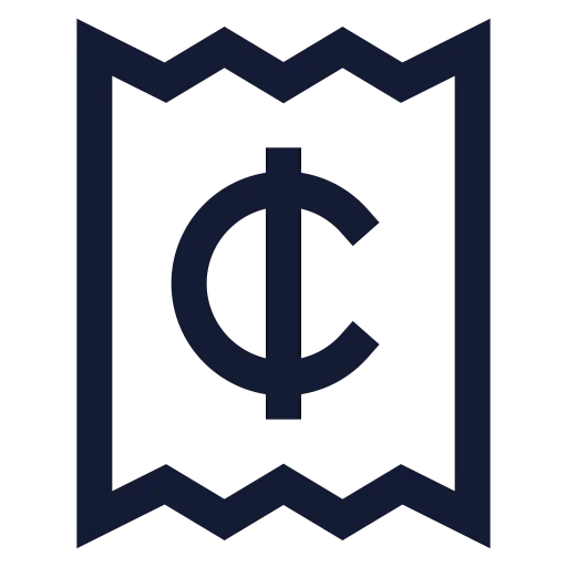 Receipt Cent Icon in Stroke Sharp style