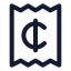 Receiptcent icon with stroke standard style