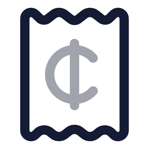 Receipt Cent Icon in Twotone Rounded style