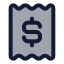 Receipt icon with duotone rounded style
