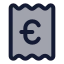 Receipteuro icon with duotone rounded style