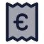 Receipteuro icon with duotone standard style
