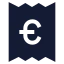 Receipteuro icon with solid sharp style