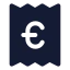 Receipteuro icon with solid standard style