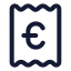 Receipteuro icon with stroke rounded style