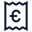 Receipteuro icon with stroke sharp style
