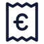 Receipteuro icon with stroke standard style