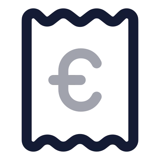 Receipt Euro Icon in Twotone Rounded style