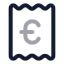 Receipteuro icon with twotone rounded style
