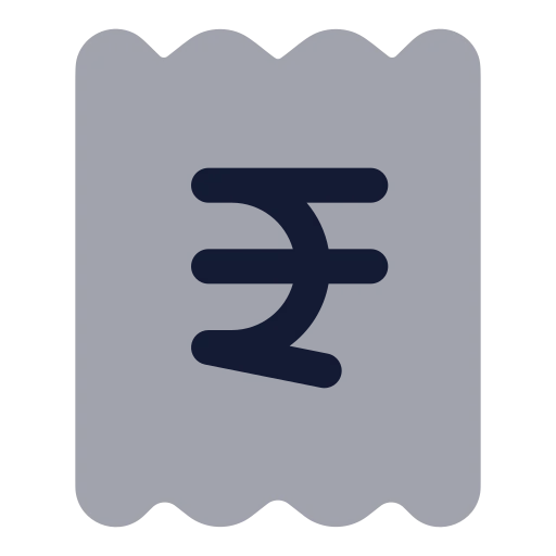 Receipt Indian Rupee Icon in Bulk Rounded style