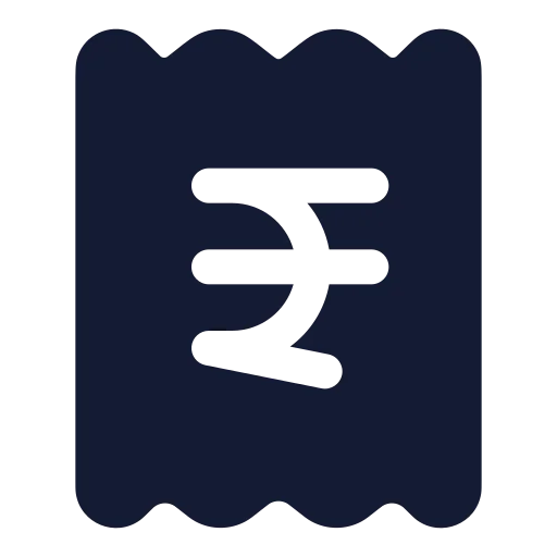Receipt Indian Rupee Icon in Solid Rounded style
