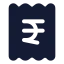 Receiptindianrupee icon with solid rounded style