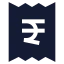 Receiptindianrupee icon with solid sharp style