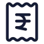 Receiptindianrupee icon with stroke rounded style