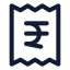 Receiptindianrupee icon with stroke standard style