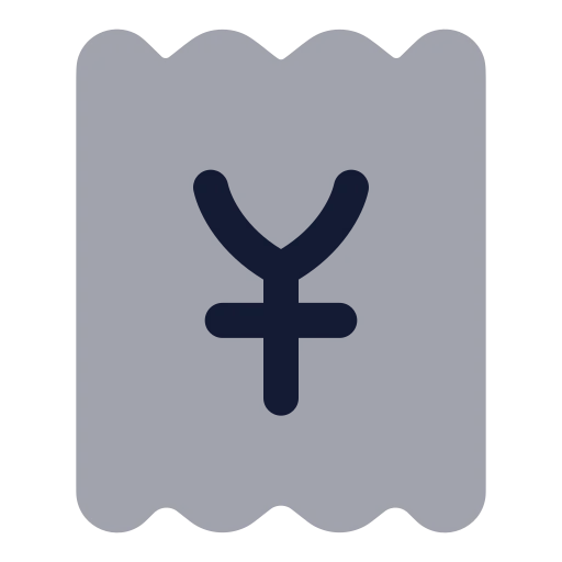 Receipt Japanese Yen Icon in Bulk Rounded style