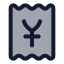 Receiptjapaneseyen icon with duotone rounded style