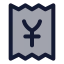 Receiptjapaneseyen icon with duotone standard style