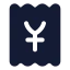 Receiptjapaneseyen icon with solid rounded style