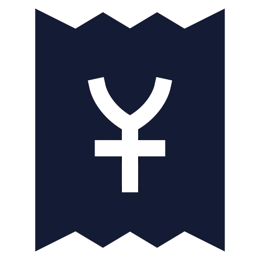 Receipt Japanese Yen Icon in Solid Sharp style