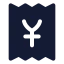 Receiptjapaneseyen icon with solid standard style