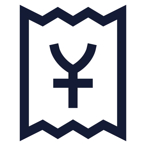 Receipt Japanese Yen Icon in Stroke Sharp style