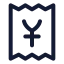 Receiptjapaneseyen icon with stroke standard style