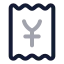 Receiptjapaneseyen icon with twotone rounded style