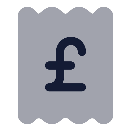 Receipt Pound Sterling Icon in Bulk Rounded style