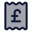 Receiptpoundsterling icon with duotone rounded style