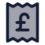 Receiptpoundsterling icon with duotone standard style