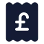 Receiptpoundsterling icon with solid rounded style
