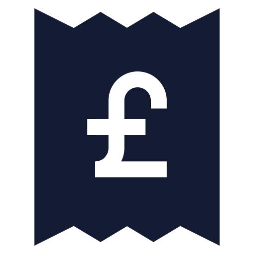 Receipt Pound Sterling Icon in Solid Sharp style