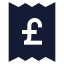 Receiptpoundsterling icon with solid sharp style