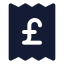Receiptpoundsterling icon with solid standard style