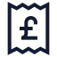 Receiptpoundsterling icon with stroke sharp style