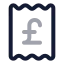 Receiptpoundsterling icon with twotone rounded style