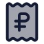 Receiptrussianruble icon with duotone rounded style
