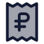 Receiptrussianruble icon with duotone standard style