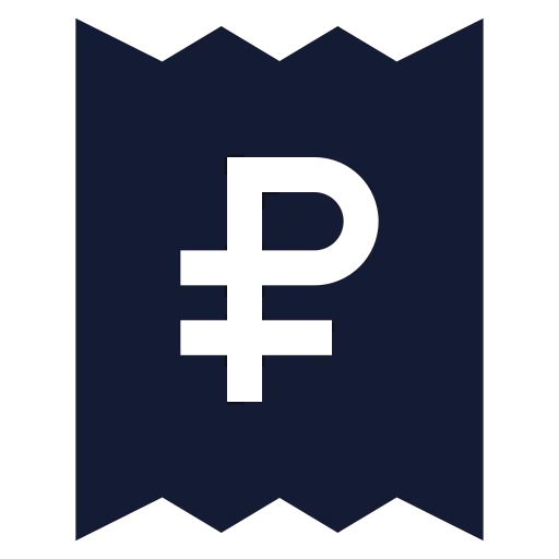 Receipt Russian Ruble Icon in Solid Sharp style