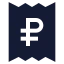 Receiptrussianruble icon with solid sharp style