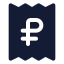 Receiptrussianruble icon with solid standard style