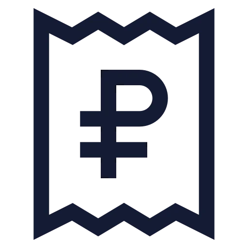 Receipt Russian Ruble Icon in Stroke Sharp style