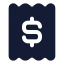 Receipt icon with solid rounded style